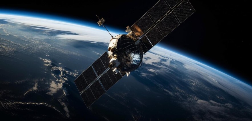 espacio, planeta tierra y satélite